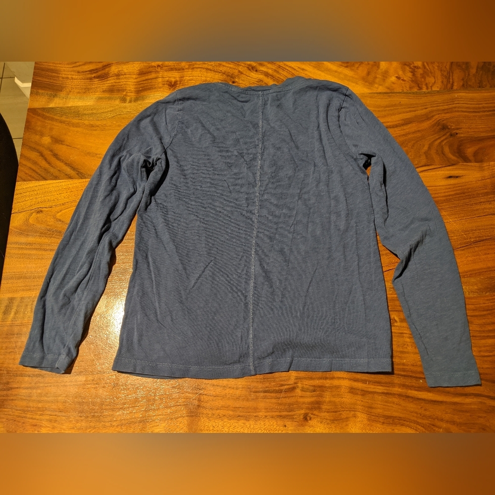 J. Crew - Long-Sleeve Crewneck Girlfriend Tee Shirt AS893 | Blue | Size XS - Picture 3 of 6